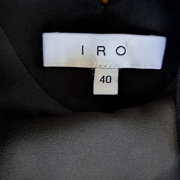 IRO Breen Black Crepe Cutout Long Sleeve Mini Dress Size 40 / Large / 8 Shift - Picture 8 of 13